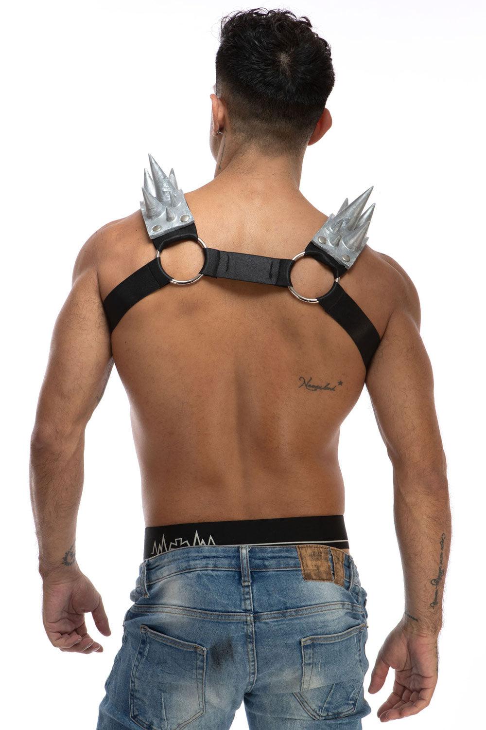 Blades Spiked Harness | Silver | Made To Order